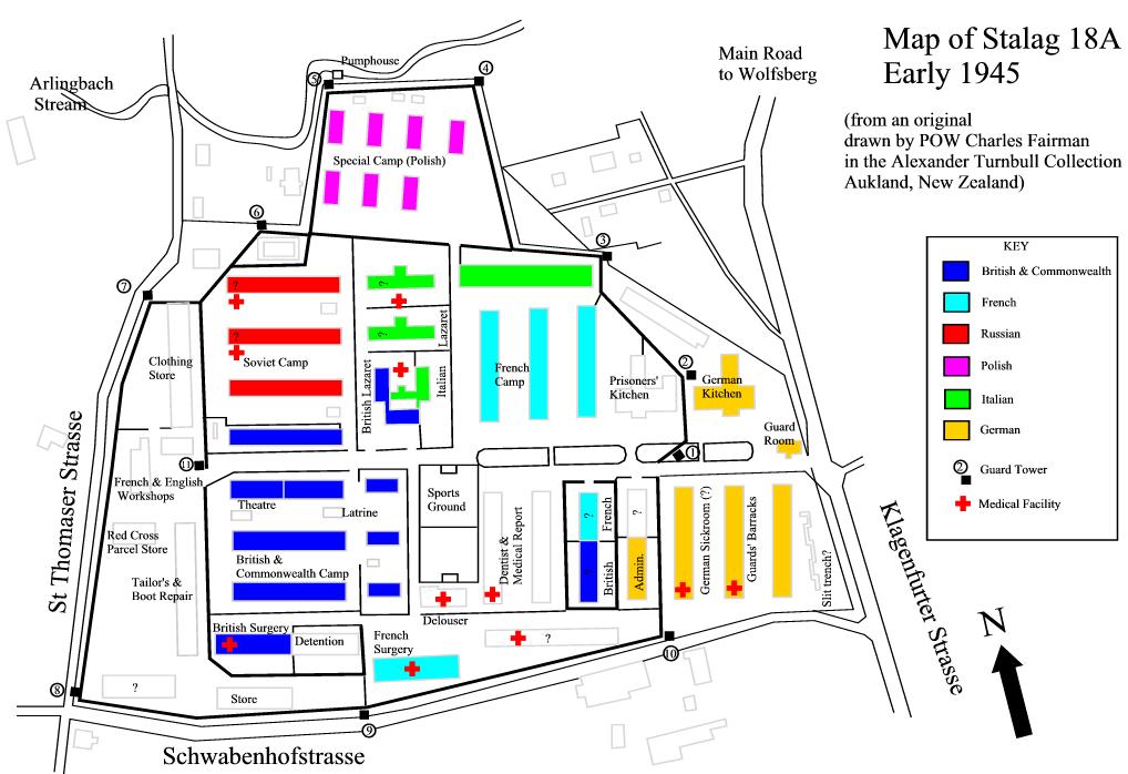 map of Stalag 18a early 1945